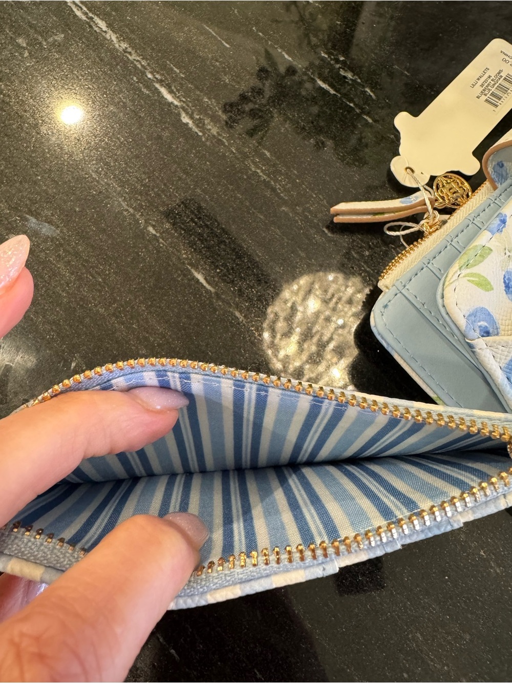🍃🫐Nanette Lepore Lilli Wallets Blueberry Blooms and Blue Gingham - Picture 6 of 13